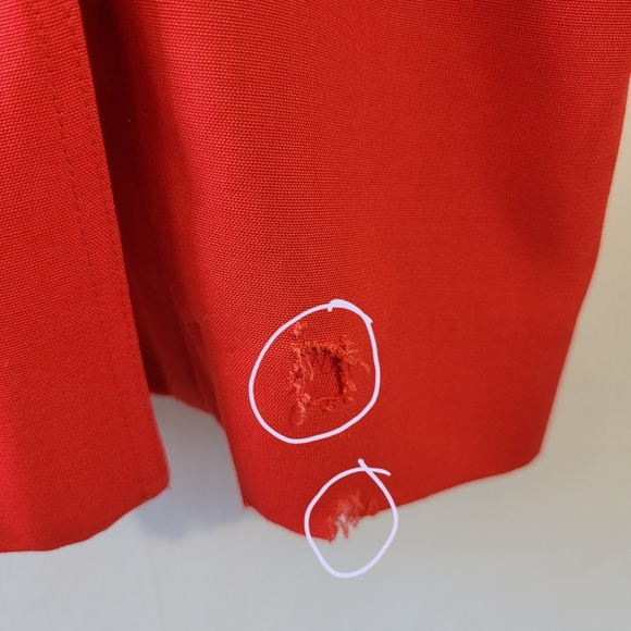 VTG Neiman Marcus Linen Blend Dress Coat Sz L Red Pocket Contemporary Old Money - Picture 11 of 12